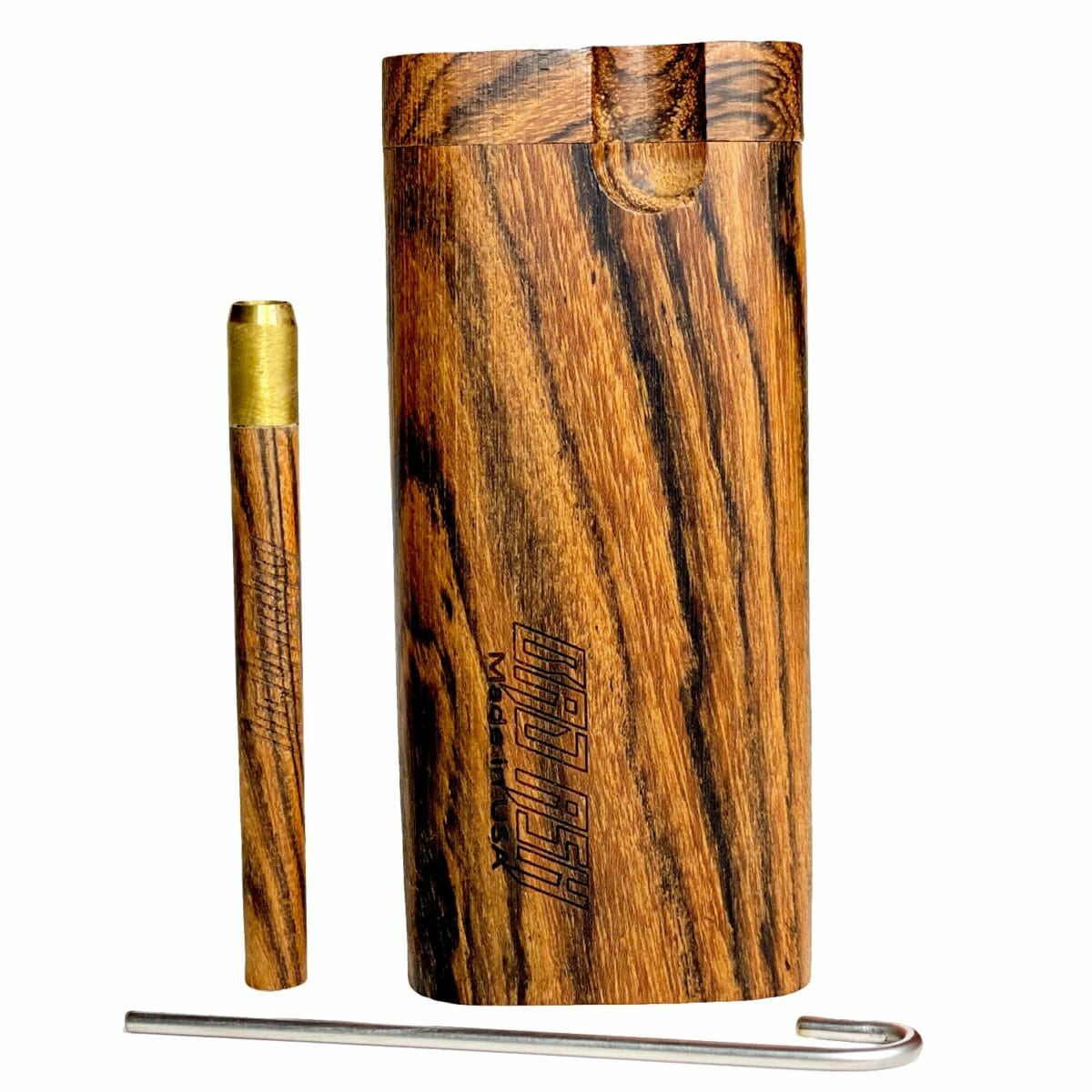 4”  Classic Red Pearl Flaxinus Wood Dugout With Serrated Black Shark Tip Bat