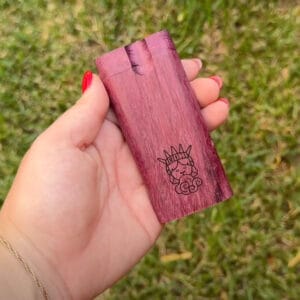 Weed One Hitter Dugout Purple Heart Wood