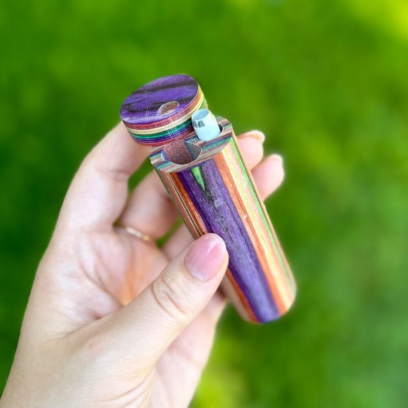 Round Rainbow Dugout for Cannabis | Best One Hitters