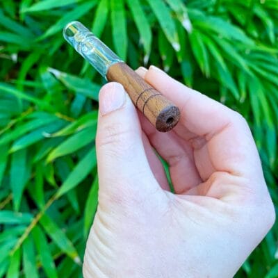 Wood and Glass Chillum Pipe