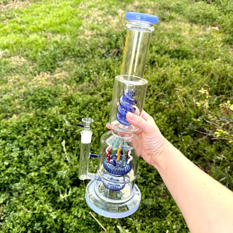 Thick Glass Bong with Percolator and Whimsical Colorful Spires | Best One Hitters